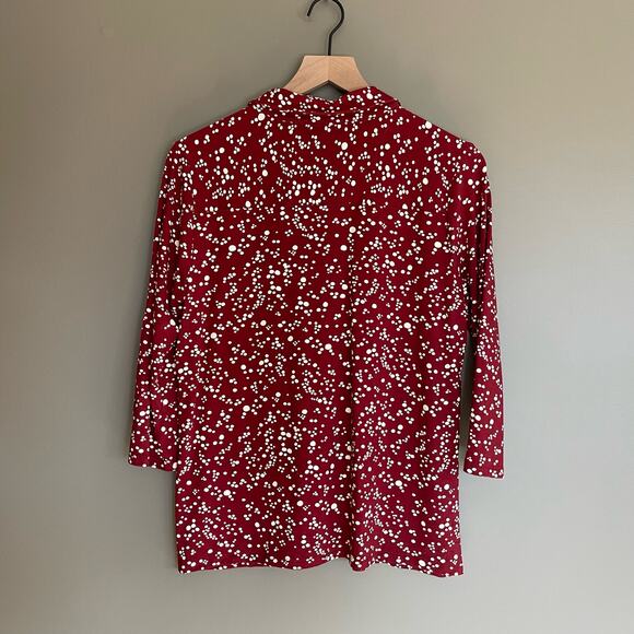 Woolovers Irregular Spot Red‎ Jersey Print 3/4 Sleeve Shirt Size Medium Classic - Picture 9 of 16